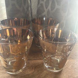 Beautiful Culver Gold Fruit Glasses .